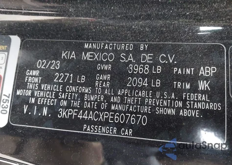 2023 Kia Forte Gt z USA, uszkodzony, nr VIN 3KPF44ACXPE607670